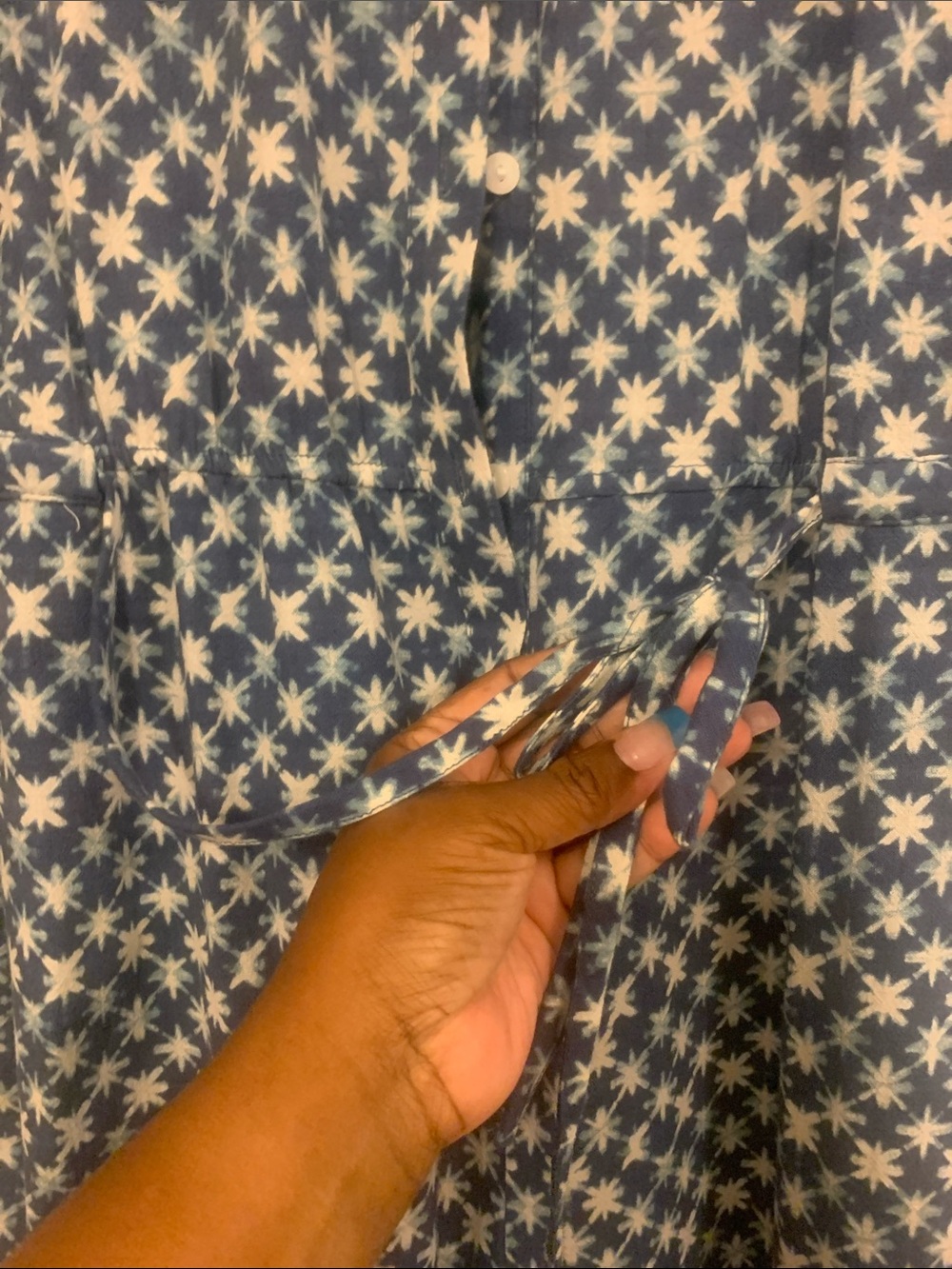 Universal Thread Blue Floral Print Jumpsuit - Picture 5 of 8